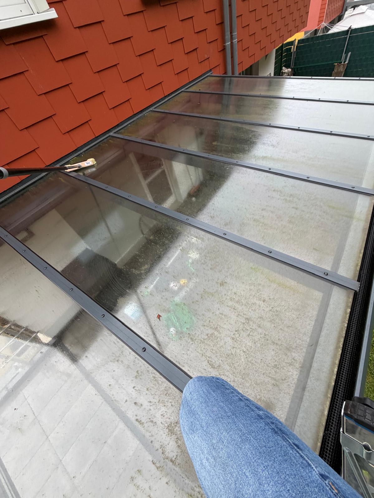 Glasdach – Glasreinigung – Vorher